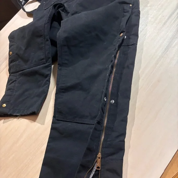 Carhartt Duck Quilt-Lined Zip-to-Thigh Bib Overalls (Style R41-BLK) 2019 40 X 30 - Picture 8 of 10